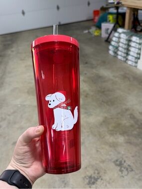 NWT Starbucks 2025 Holiday Collectors White Puppy Cold Cup Tumbler